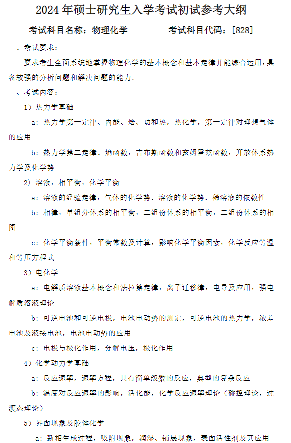 哈爾濱工業大學化工與化學學院2024年碩士招生簡章和初試參考大綱