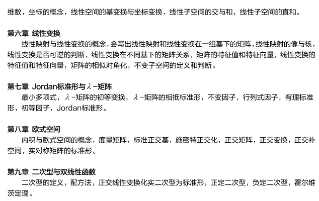 上海電力大學研究生考試大綱 高等代數考試大綱