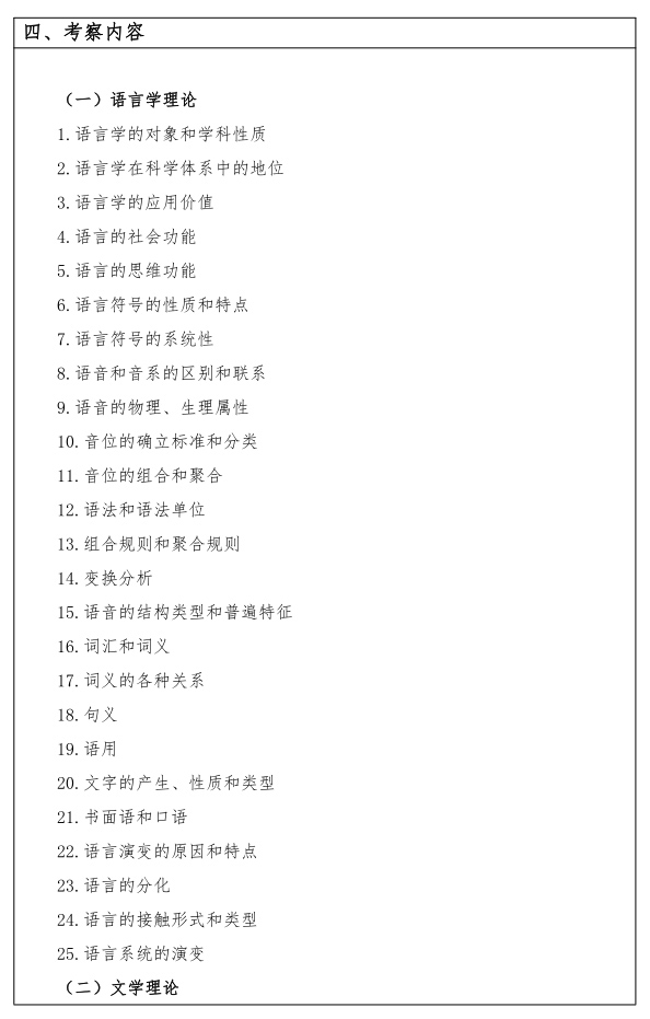 江漢大學研究生考試大綱 語言與文學理論考試大綱